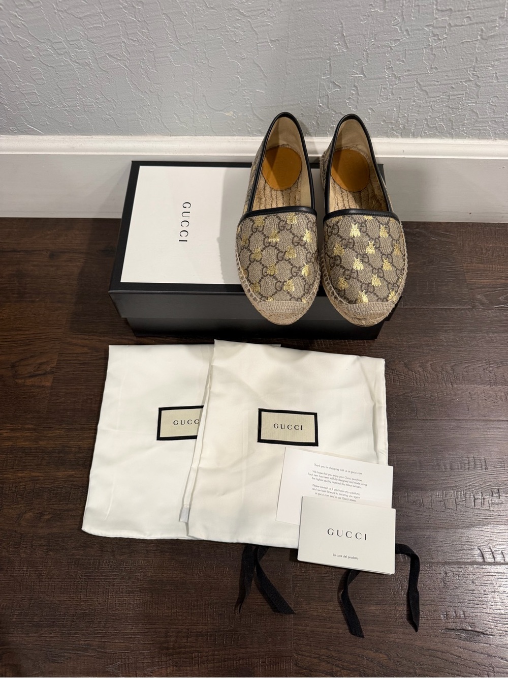 Gucci GG Canvas Espadrilles in Beige and Brown